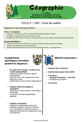 Se déplacer au quotidien en France - Séquence + vidéo - Miss Boussole : 5eme Primaire - PDF à imprimer