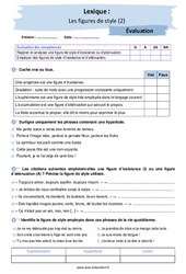 Les figures de style (2) - Examen Evaluation avec la correction : 2eme Secondaire - PDF à imprimer