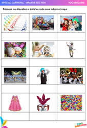 Carnaval - Vocabulaire : 3eme Maternelle - Cycle Fondamental - PDF à imprimer