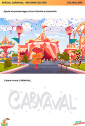 Ton histoire - Carnaval - Vocabulaire : 2eme Maternelle - Cycle Fondamental - PDF à imprimer