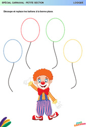 Ballons - Carnival - Logique : 1ere Maternelle - Cycle Fondamental - PDF à imprimer