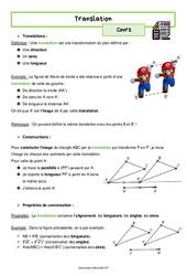 Translation - Cours : 2eme Secondaire - PDF à imprimer