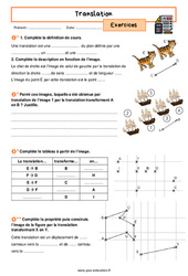 Translation - Exercices avec les corrigés : 2eme Secondaire - PDF à imprimer