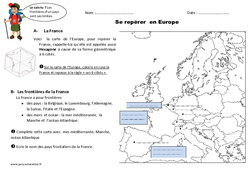 Se repérer en Europe - Exercices : 2eme Primaire - PDF à imprimer