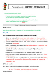 Séquence - Fiche de préparation Ville - Quartier - Séquence - Fiche de préparation : 3eme Primaire - PDF à imprimer