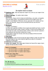 Séquence - Fiche de préparation Se repérer dans la classe - Séquence - Fiche de préparation : 2eme Maternelle - Cycle Fondamental - PDF à imprimer