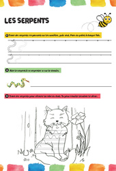 Les serpents - Fichier graphisme : 1ere, 2eme, 3eme Maternelle - Cycle Fondamental - PDF à imprimer