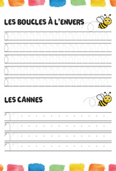 Boucles à l'envers & Cannes - Fichier graphisme : 1ere, 2eme, 3eme Maternelle - Cycle Fondamental - PDF à imprimer