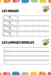 Nœuds et les longues boucles - Fichier graphisme : 1ere, 2eme, 3eme Maternelle - Cycle Fondamental - PDF à imprimer