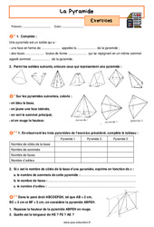La Pyramide - Exercices avec les corrigés : 2eme Secondaire - PDF à imprimer