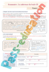 Cohérence du texte (N°2) - Séquence complète : 2eme Secondaire - PDF à imprimer