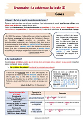 Cohérence du texte (N°2) - Cours : 2eme Secondaire - PDF à imprimer