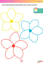 Pétales de fleurs - Les couleurs - Logique : 1ere, 2eme Maternelle - Cycle Fondamental - PDF à imprimer