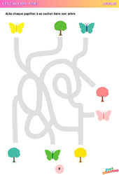 Le papillon et son arbre - Les couleurs - Logique : 1ere, 2eme Maternelle - Cycle Fondamental - PDF à imprimer