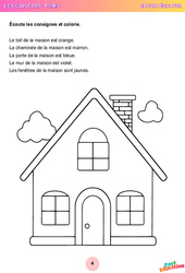 Maison - les couleurs - Savoir écouter : 1ere, 2eme Maternelle - Cycle Fondamental - PDF à imprimer