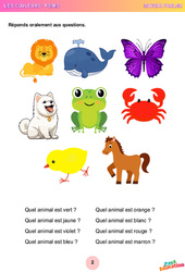 Les couleurs - Oral / Langage : 1ere, 2eme Maternelle - Cycle Fondamental - PDF à imprimer