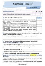 L’adjectif - Examen Evaluation avec la correction : 2eme Secondaire - PDF à imprimer