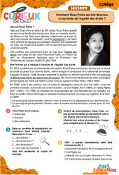 Qui est Rosa Parks ? - Curieux de tout - Journée contre le racisme - 21 Mars : 1ere, 2eme, 3eme Secondaire - PDF gratuit à imprimer