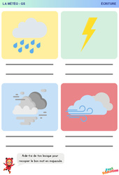 Météo - Ecriture : 3eme Maternelle - Cycle Fondamental - PDF à imprimer