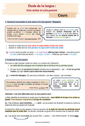 Voix active et voix passive - Cours : 2eme Secondaire - PDF à imprimer