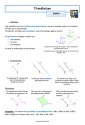 Translation - Cours : 3eme Secondaire - PDF à imprimer