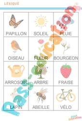 Printemps - Vocabulaire : 2eme Maternelle - Cycle Fondamental - PDF à imprimer