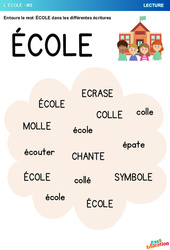 Ecole - Lecture : 1ere, 2eme Maternelle - Cycle Fondamental - PDF à imprimer