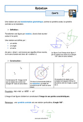 Rotation - Séquence complète : 3eme Secondaire - PDF à imprimer