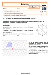 Rotation - Examen Evaluation avec la correction : 3eme Secondaire - PDF à imprimer