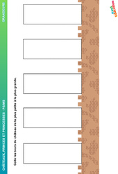 Les tours du château - Grandeurs : 1ere, 2eme Maternelle - Cycle Fondamental - PDF à imprimer