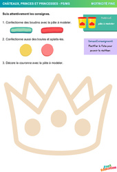 Châteaux, Princes et Princesses - Motricité fine : 1ere, 2eme Maternelle - Cycle Fondamental - PDF à imprimer