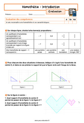 Homothétie (Introduction) - Examen Evaluation avec la correction : 3eme Secondaire - PDF à imprimer