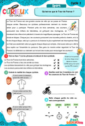 Qu’est - ce que le Tour de France ? - Curieux de tout : 2eme, 3eme Primaire - PDF à imprimer