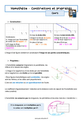 Constructions et propriétés - Séquence complète sur l'homothétie : 3eme Secondaire - PDF à imprimer