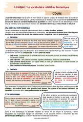 Le vocabulaire relatif au fantastique - Cours : 2eme Secondaire - PDF à imprimer