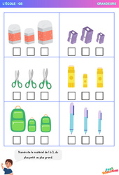 Matériels de classe - Grandeurs : 3eme Maternelle - Cycle Fondamental - PDF à imprimer