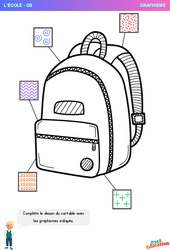 Cartable - Ecole - Graphisme : 3eme Maternelle - Cycle Fondamental - PDF à imprimer