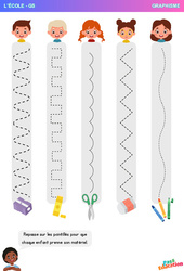 Matériels d'école - Graphisme : 3eme Maternelle - Cycle Fondamental - PDF à imprimer