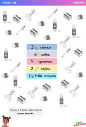 Matériel scolaire - Nombres : 3eme Maternelle - Cycle Fondamental - PDF à imprimer