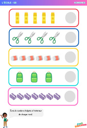 Matériel scolaire (suite) - Nombres : 3eme Maternelle - Cycle Fondamental - PDF à imprimer