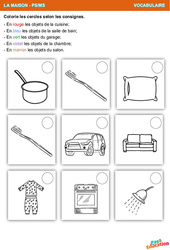 La maison - Vocabulaire : 1ere, 2eme Maternelle - Cycle Fondamental - PDF à imprimer