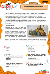Charlemagne a - t - il inventé l’école ? - Curieux de tout : 1ere, 2eme, 3eme Secondaire - PDF à imprimer