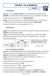 Calculer une probabilité - Séquence complète : 3eme Secondaire - PDF à imprimer