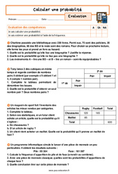 Calculer une probabilité - Examen Evaluation avec la correction : 3eme Secondaire - PDF à imprimer