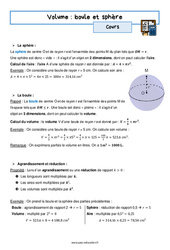 Boule et sphère - Séquence complète sur les volumes : 3eme Secondaire - PDF à imprimer