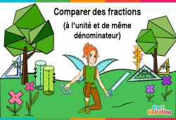 Comparer des fractions (à l'unité et de même dénominateur) - Vidéo La Fée des Maths : 4eme, 5eme, 6eme Primaire - PDF à imprimer