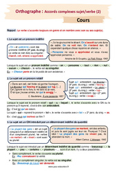Accords complexes sujet/verbe (2) - Séquence complète : 2eme Secondaire - PDF à imprimer