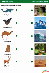 Lieu de vie des animaux - Explorer le monde : 2eme, 3eme Maternelle - Cycle Fondamental - PDF à imprimer