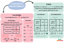 Pourcentages et échelles - Carte mentale : 1ere Secondaire - PDF à imprimer