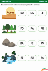 La nature - Phonologie : 3eme Maternelle - Cycle Fondamental - PDF à imprimer